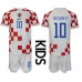 Günstige Kroatien Luka Modric #10 Babykleidung Heim Fussballtrikot Kinder WM 2022 Kurzarm (+ kurze hosen)